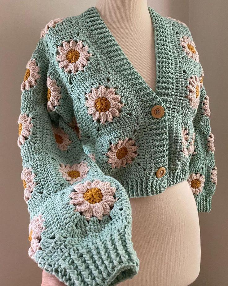 Crochet Daisy Cardigan - For Woman