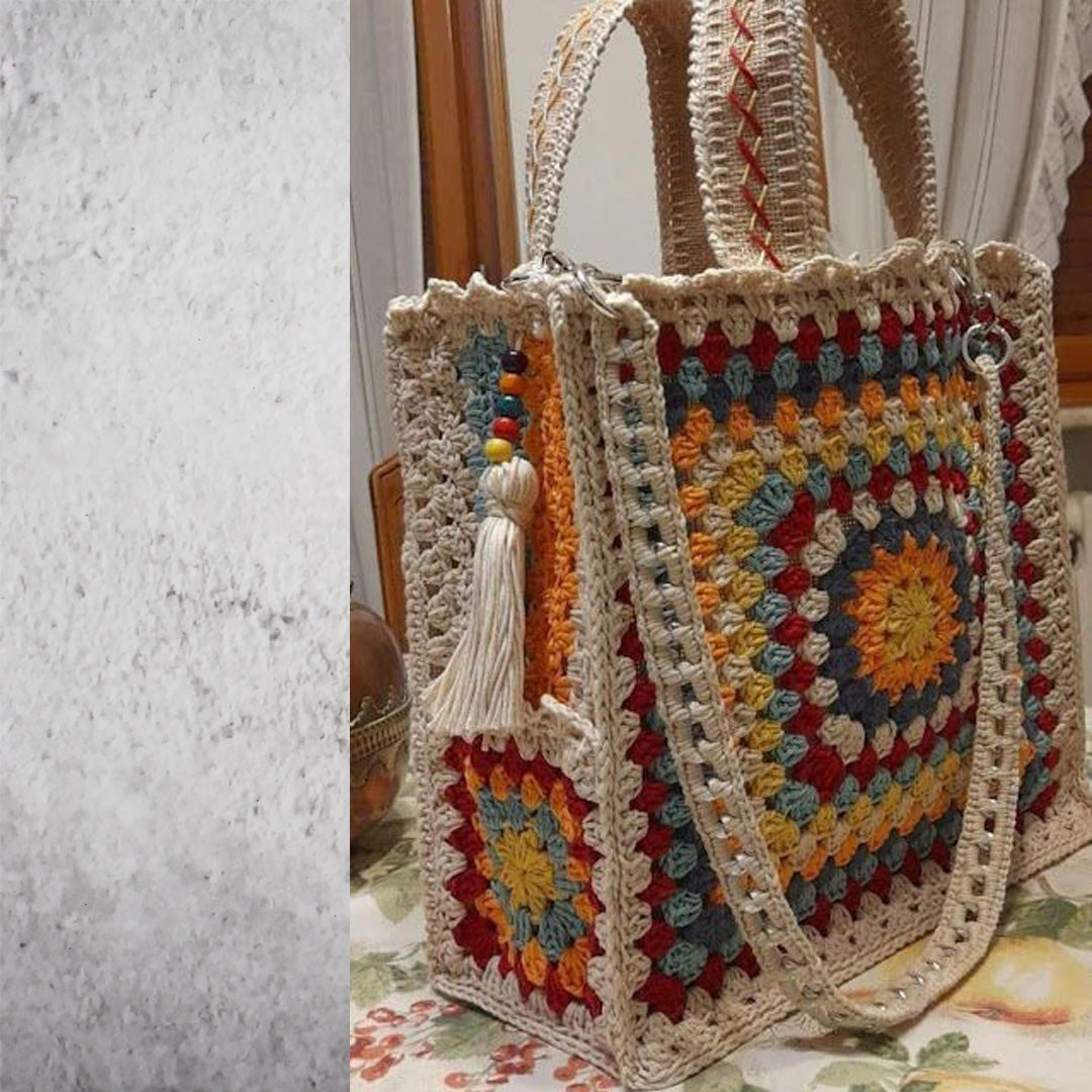 Hand Crochet Multicolor Handbag