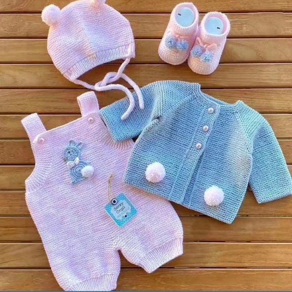 Wool Crochet Kids Set for New Born to 6 Months