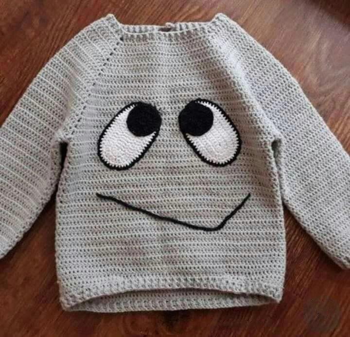 Hand Crocheted Sweater for Boys - 4 to 5 Years Old