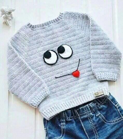 Hand-Crocheted Sweater for Boys (4-5 Years)