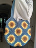 Hand-Crocheted Sunflower Tote Bag - Each